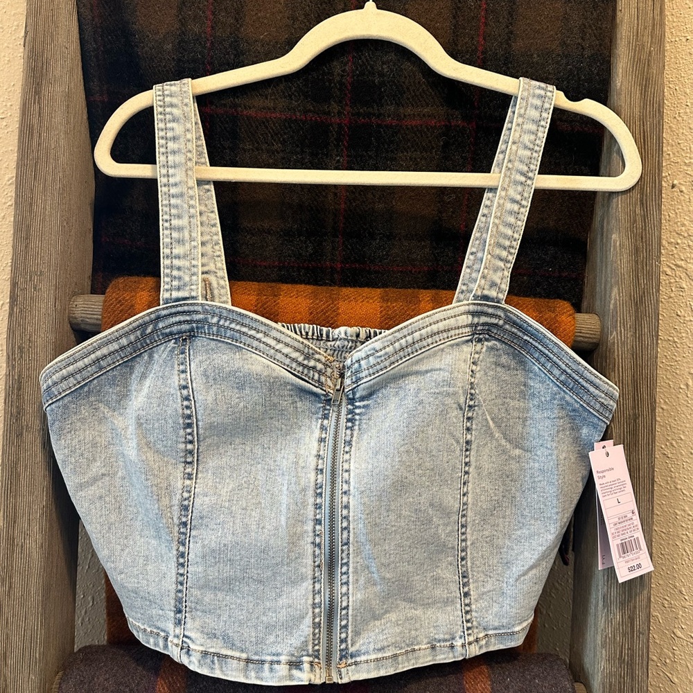 Wild Fable Cropped Denim Top